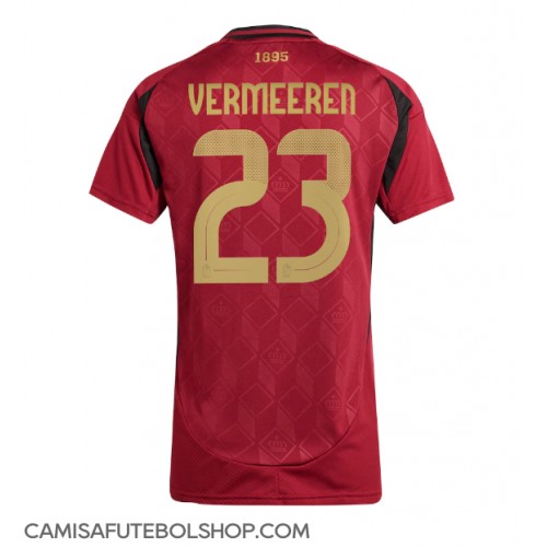 Camisa de time de futebol Bélgica Arthur Vermeeren #23 Replicas 1º Equipamento Feminina Europeu 2024 Manga Curta